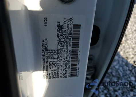 2022 Honda Accord Sport из США, поврежденный, VIN 1HGCV1F36NA103626